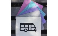 Pufz Schwedisches Geschirrtuch Wohnwagen Muster Lila