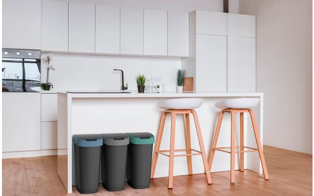 Rotho Twist Abfalleimer Mit Schwing- Und Klappdeckel 25 Liter Dunkelsilber 7 Rotho Twist Abfalleimer Mit Schwing- Und Klappdeckel 25 Liter Dunkelsilber – Bild 7