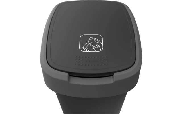 Rotho Twist Abfalleimer Mit Schwing- Und Klappdeckel 25 Liter Dunkelsilber 2 Rotho Twist Abfalleimer Mit Schwing- Und Klappdeckel 25 Liter Dunkelsilber – Bild 2