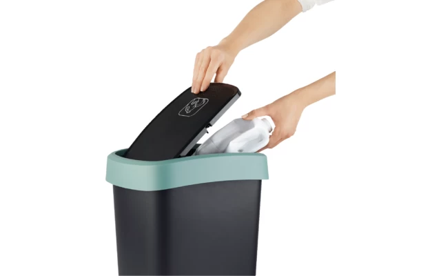 Rotho Twist Abfalleimer Mit Schwing- Und Klappdeckel 25 Liter Dunkelsilber 5 Rotho Twist Abfalleimer Mit Schwing- Und Klappdeckel 25 Liter Dunkelsilber – Bild 5